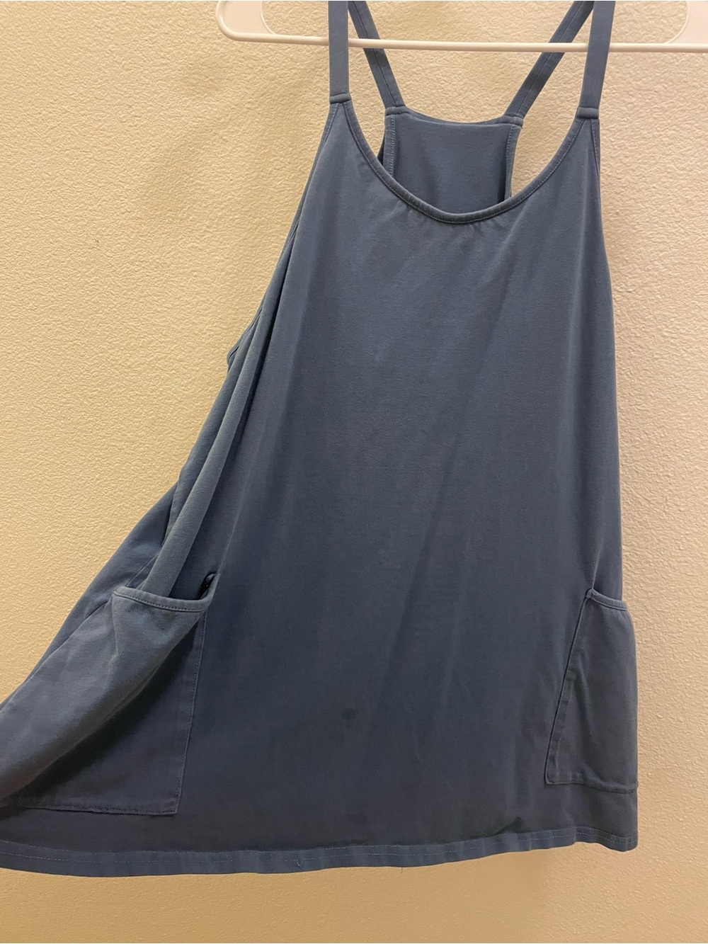 Rust Red & Slate Blue Spaghetti Strap Rompers - Picture 3 of 8